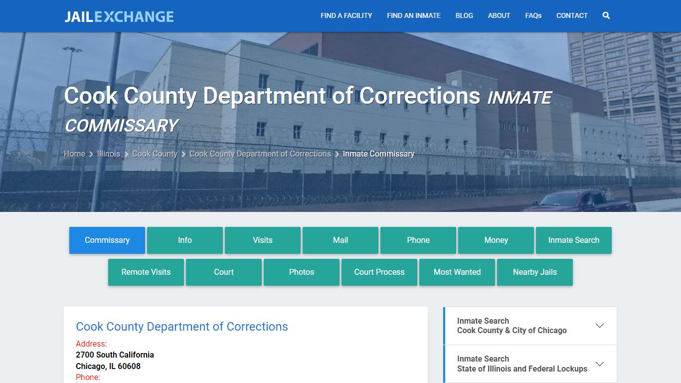 Cook County Department of Corrections Inmate Commissary - Jail Exchange